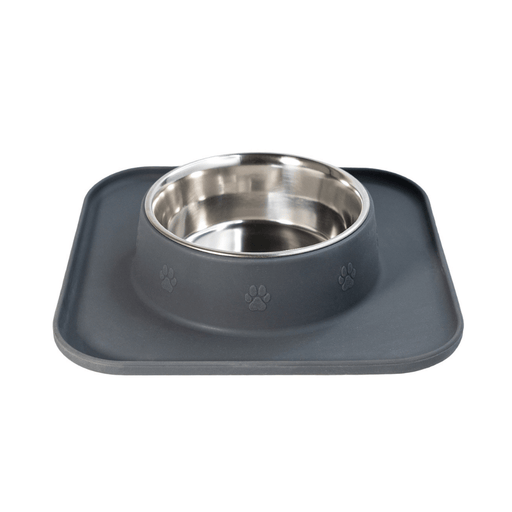 Petsy Pet Water & Food Bowl - Silicon Single Diner (Grey)