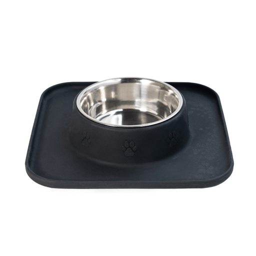 Petsy Pet Water & Food Bowl - Silicon Single Diner (Black)