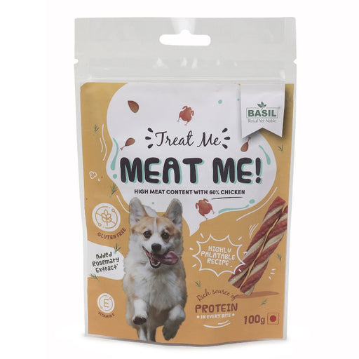 Basil Dog Treats - Meet Me Sticks (100g)