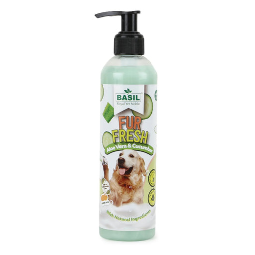 Basil Fur Fresh Deep Cleansing Vegan Shampoo For Dogs - Aloe Vera And Cucumber (300ml)