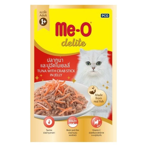 Me-O Delite Wet Cat Food - Tuna with Crab Sticks in Jelly (70g x 12 Pouches)