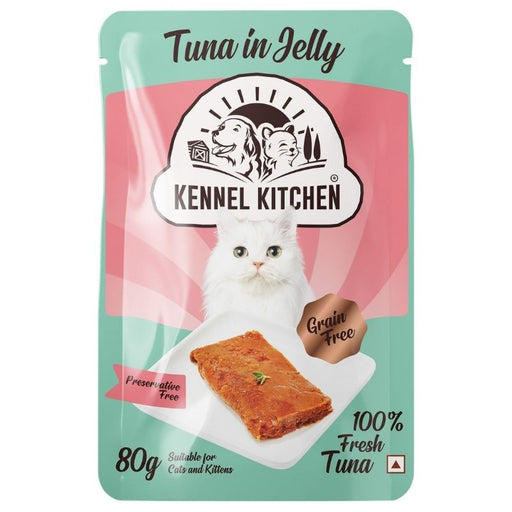 Kennel Kitchen Wet Cat Food For Kittens and Adult Cats - Tuna In Jelly (Pack of 15 x 80g Pouches)