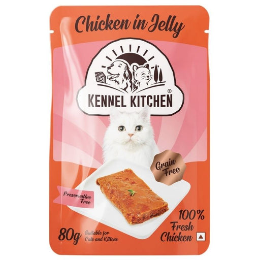 Kennel Kitchen Wet Cat Food - Chicken in Jelly (Pack of 15 x 80g Pouches)