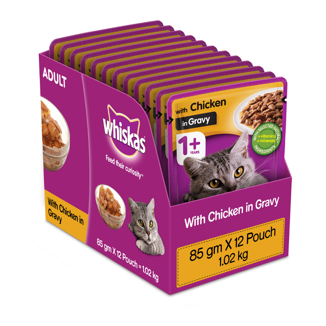 Buy Whiskas Wet Cat Food Chicken in Gravy 85g x 12pouches at