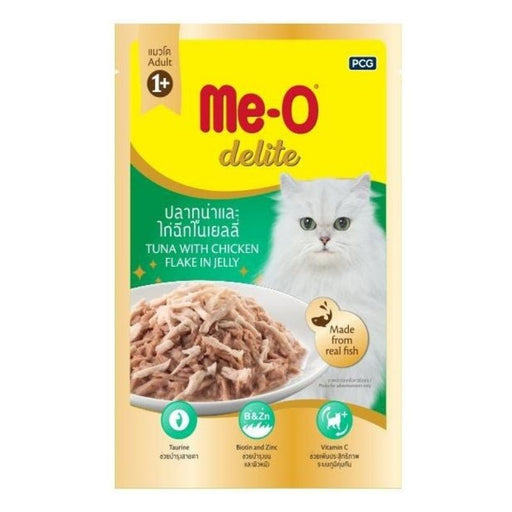 Me-O Delite Wet Cat Food - Tuna with Chicken Flake in Jelly (70g x 12 Pouches)