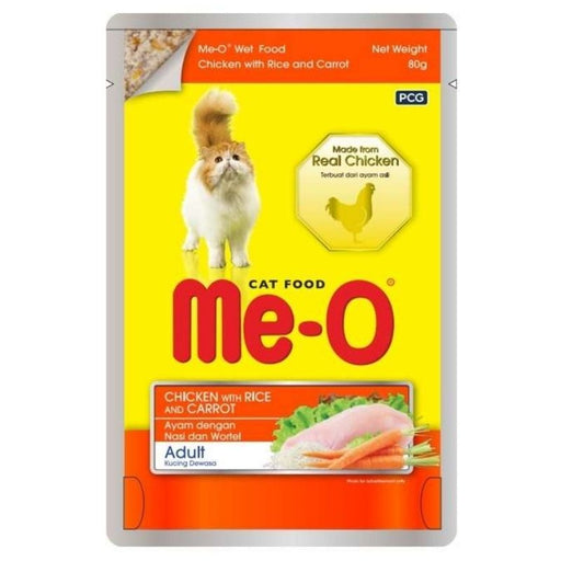 Me-O Wet Cat Food - Chicken with Rice and Carrot (80g x 12 Pouches)