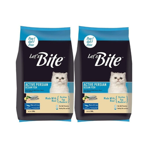 Let's Bite Dry Food for Persian Cats - Ocean Fish - Buy 1 Get 1 Free (400g x 2)