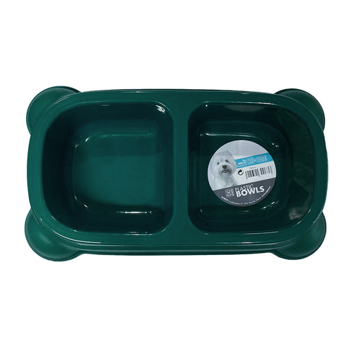 M-Pets Plastic Double Bowl - Assorted