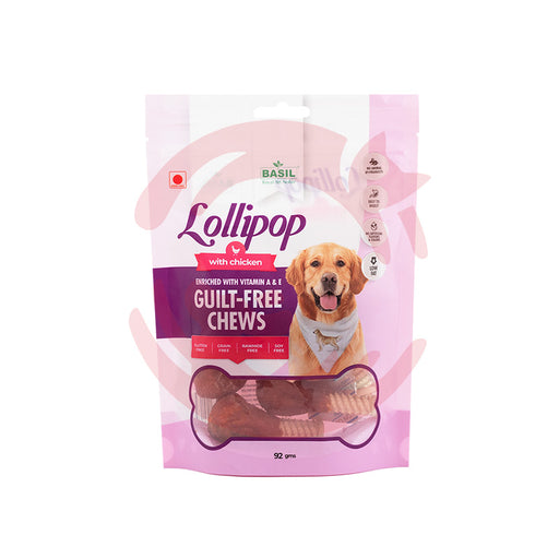 Basil Dog Treats - Guilt-Free Chew Treats - Lollipops (92g)