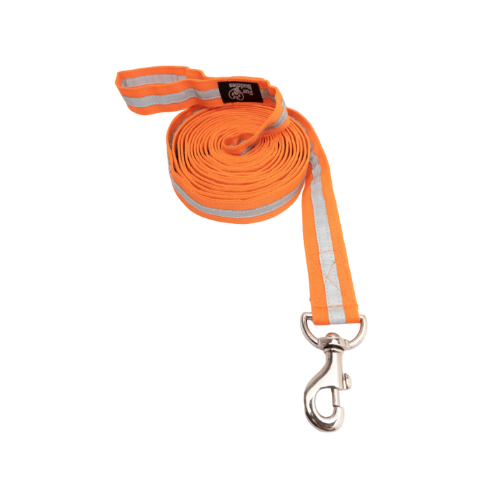 Furbuddies Leash For Dogs - 20-Feet Dual-Reflective Long Lines (Orange Neon)