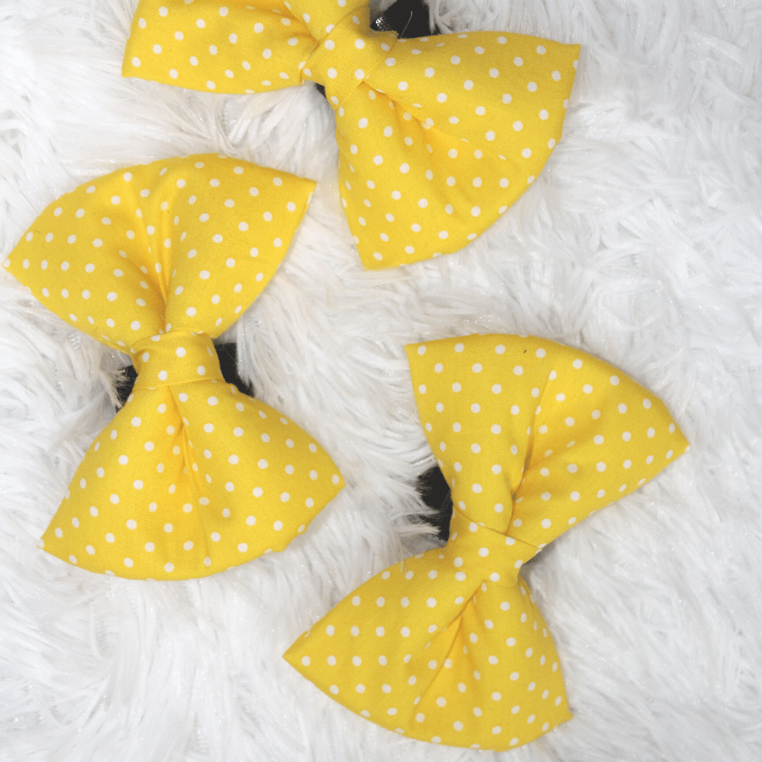 Woof & Wags Bow Tie - Yellow Polka (Petsy Exclusive)