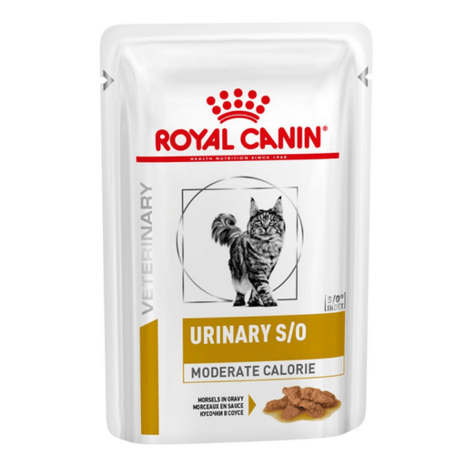 Royal Canin Vet Diet - Wet Cat Food - Urinary S/O Moderate Calorie (Pack of 12 pouches x 100g)