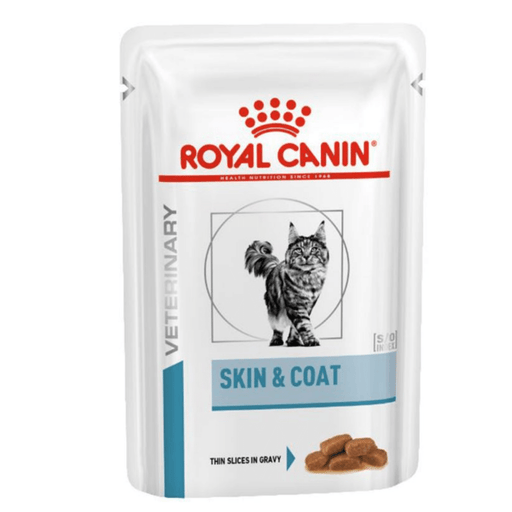 Royal Canin Vet Diet - Wet Cat Food - Skin & Coat (Pack of 12 pouches x 100g)