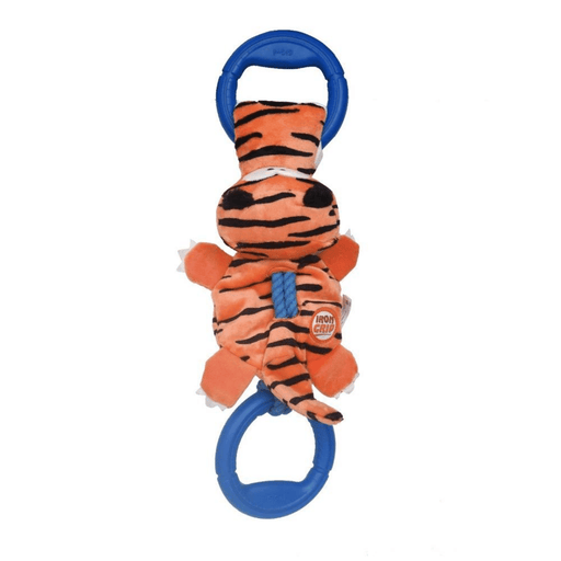 GiGwi Iron Grip Tiger Plush Tug Toy with TPR Handle