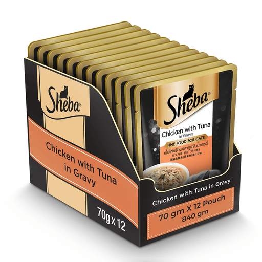 Sheba Premium Wet Cat Food - Chicken With Tuna In Gravy (Adult 1+)