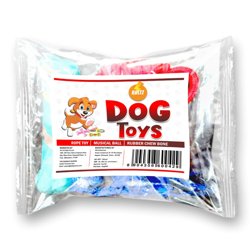 Boltz Dog Toys for All Breeds (Combo of 4)